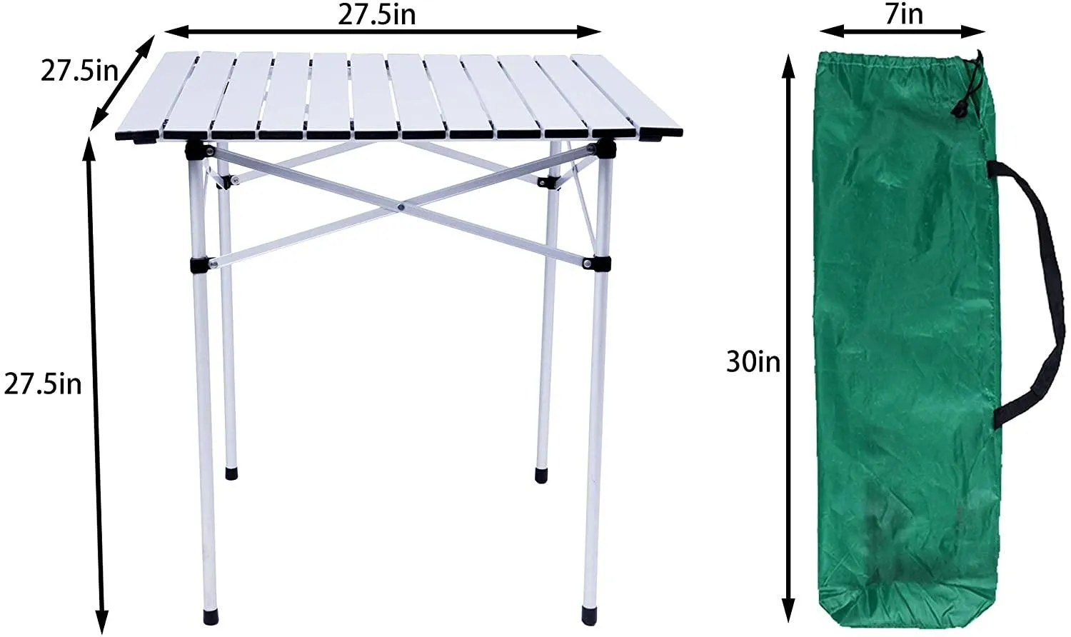 Aluminum Camping Table Lightweight Portable Outdoor Picnic Table with Roll Up Top Carrying Bag for Picnic Beach BBQ Party Traveling Hiking