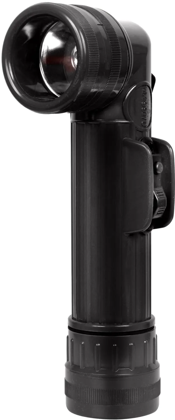 Black - Genuine GI Military D-Cell Anglehead Flashlight - USA Made