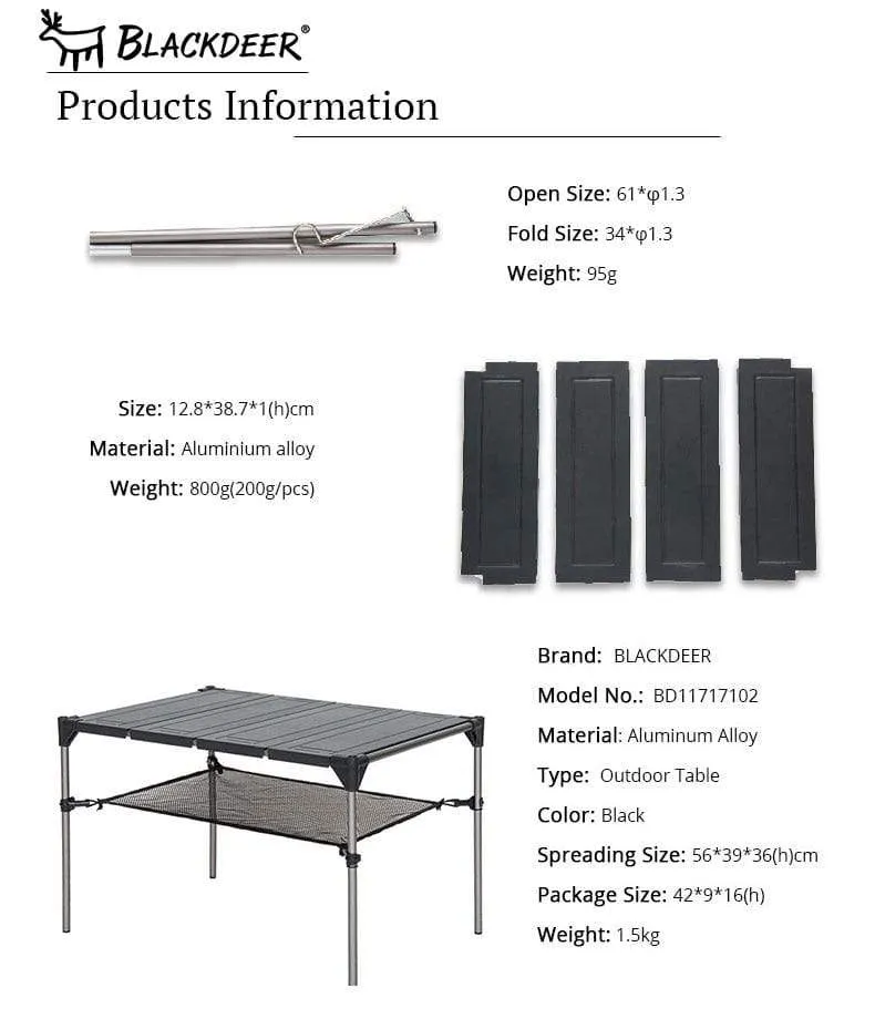 BLACKDEER Foldable Picnic Table
