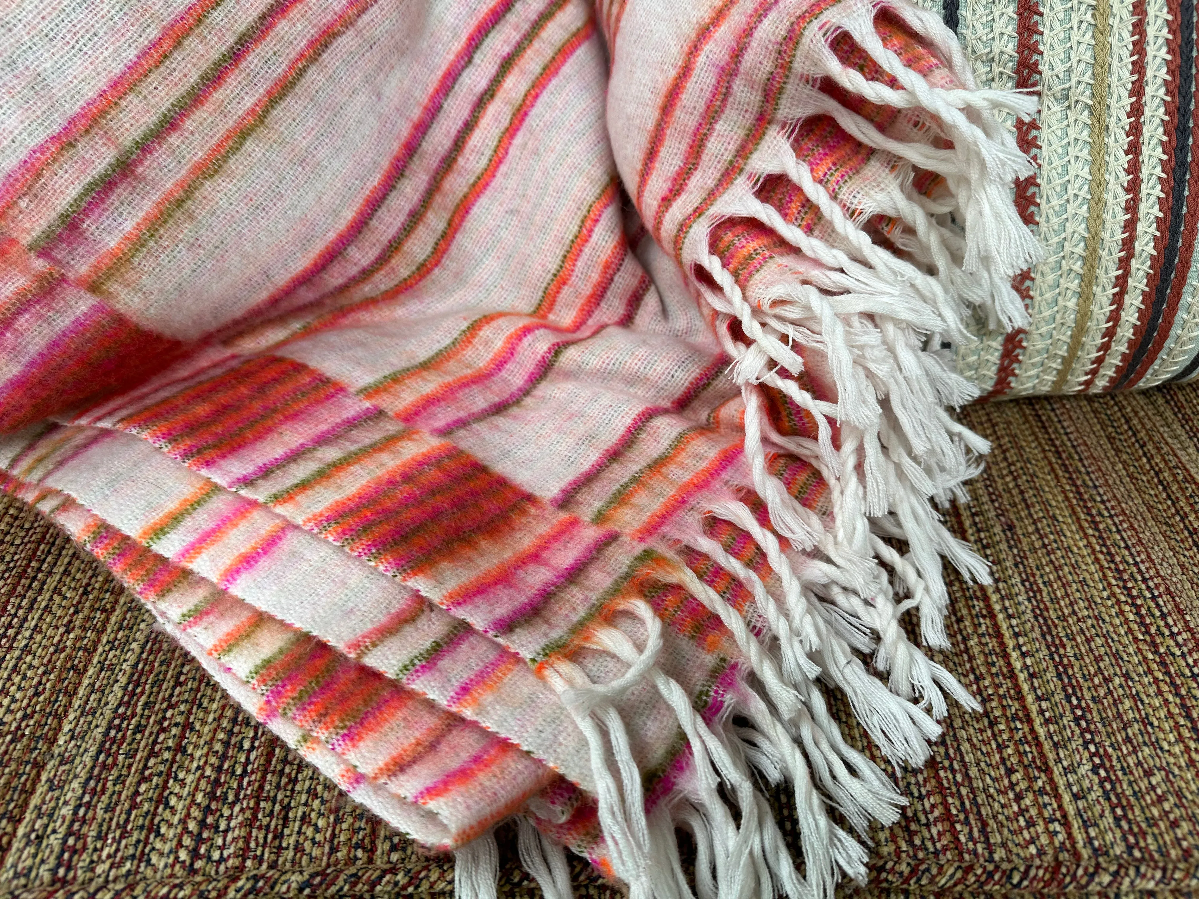 Bonfire Blanket in Pink | Blanket Throws I Wool Blanket | Throw Gifts | Blanket Gift