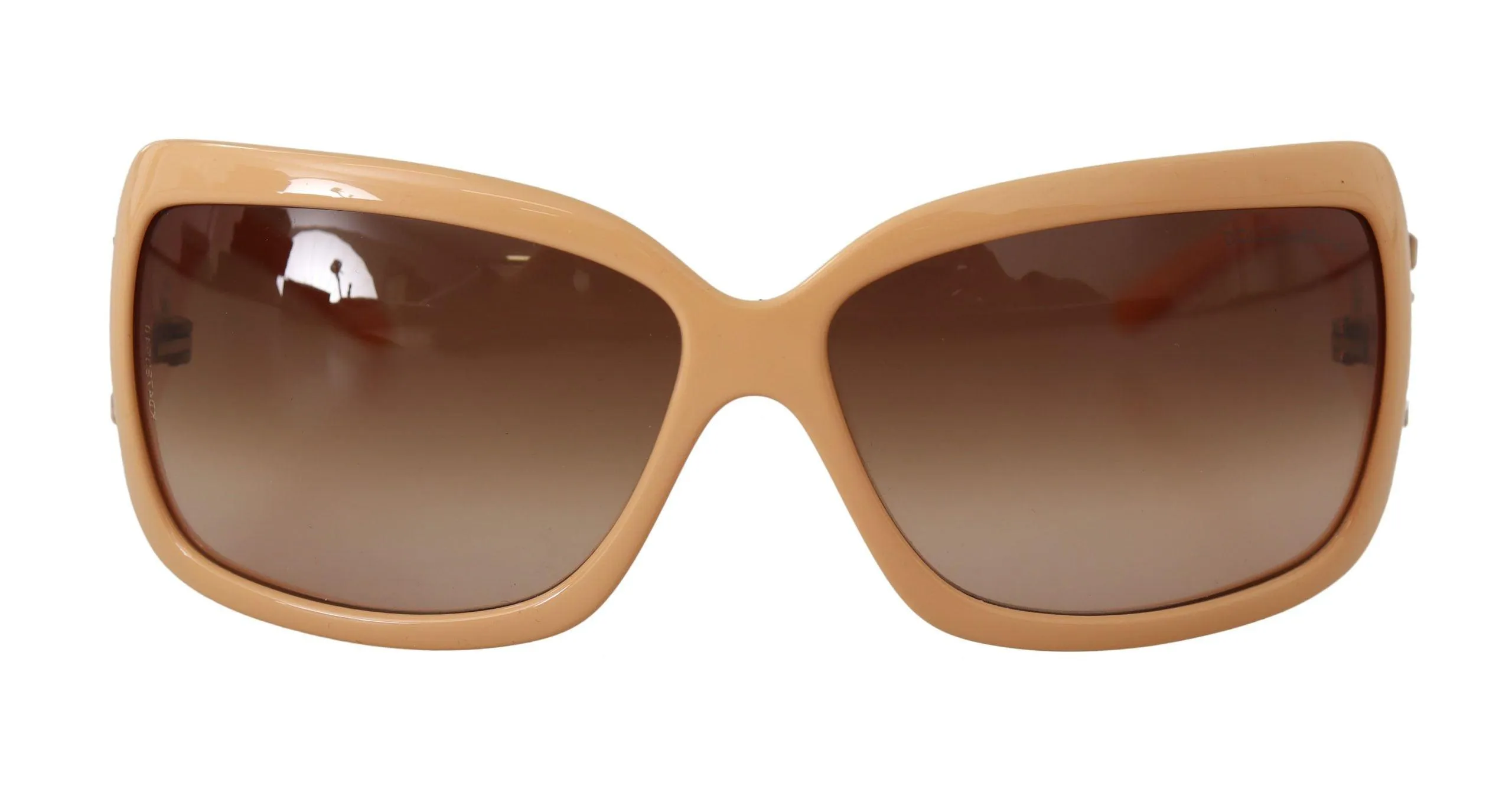 Dolce & Gabbana Beige Cat Eye PVC Frame Brown Lenses Shades Sunglasses