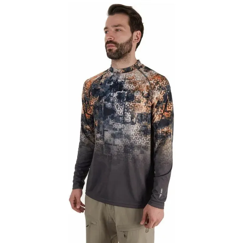 FHM Mark EVO V2 Print Orange/Grey Camouflage UV Protection Shirt UPF 50