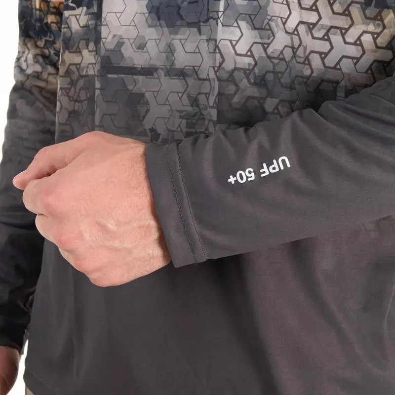 FHM Mark EVO V2 Print Orange/Grey Camouflage UV Protection Shirt UPF 50
