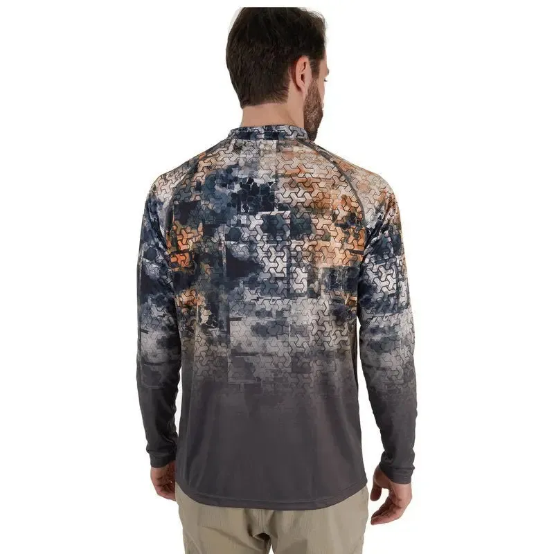 FHM Mark EVO V2 Print Orange/Grey Camouflage UV Protection Shirt UPF 50
