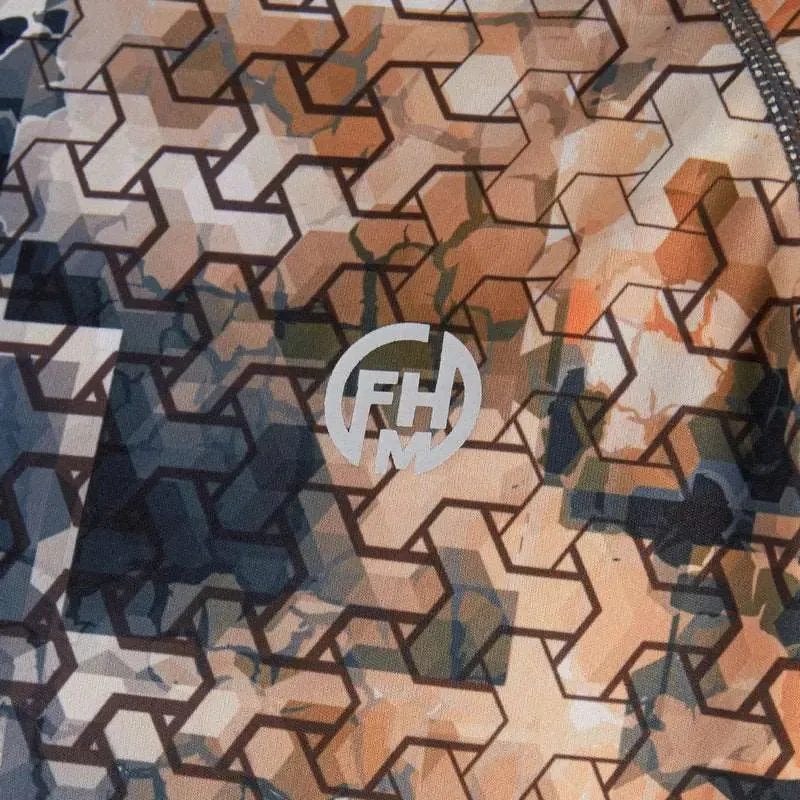 FHM Mark EVO V2 Print Orange/Grey Camouflage UV Protection Shirt UPF 50