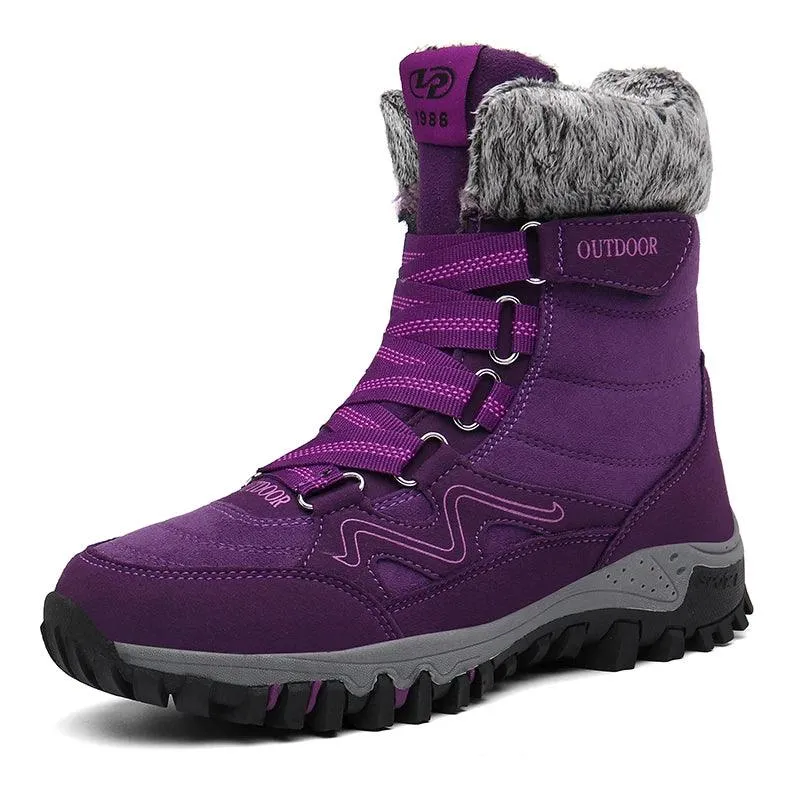 Fur Plush Warm Men Ankle Waterproof Men Boots Outdoor Non-Slip Hiking Boots