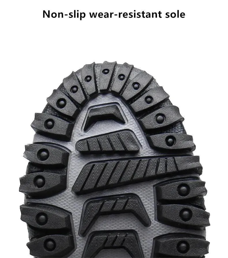 Fur Plush Warm Men Ankle Waterproof Men Boots Outdoor Non-Slip Hiking Boots