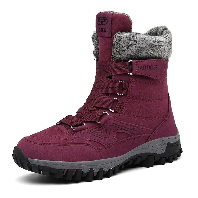 Fur Plush Warm Men Ankle Waterproof Men Boots Outdoor Non-Slip Hiking Boots
