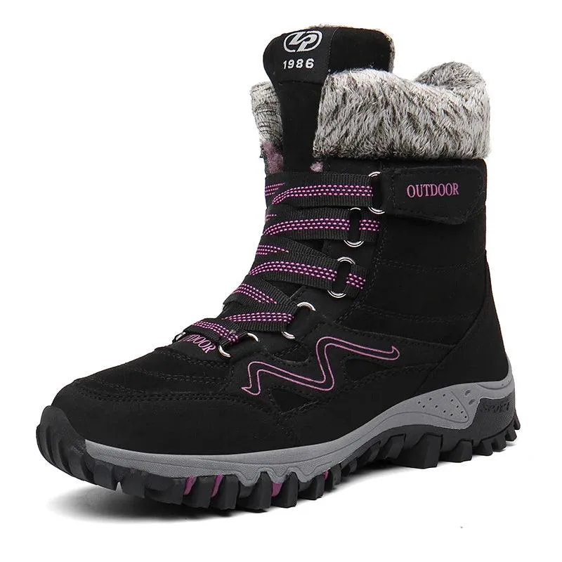 Fur Plush Warm Men Ankle Waterproof Men Boots Outdoor Non-Slip Hiking Boots