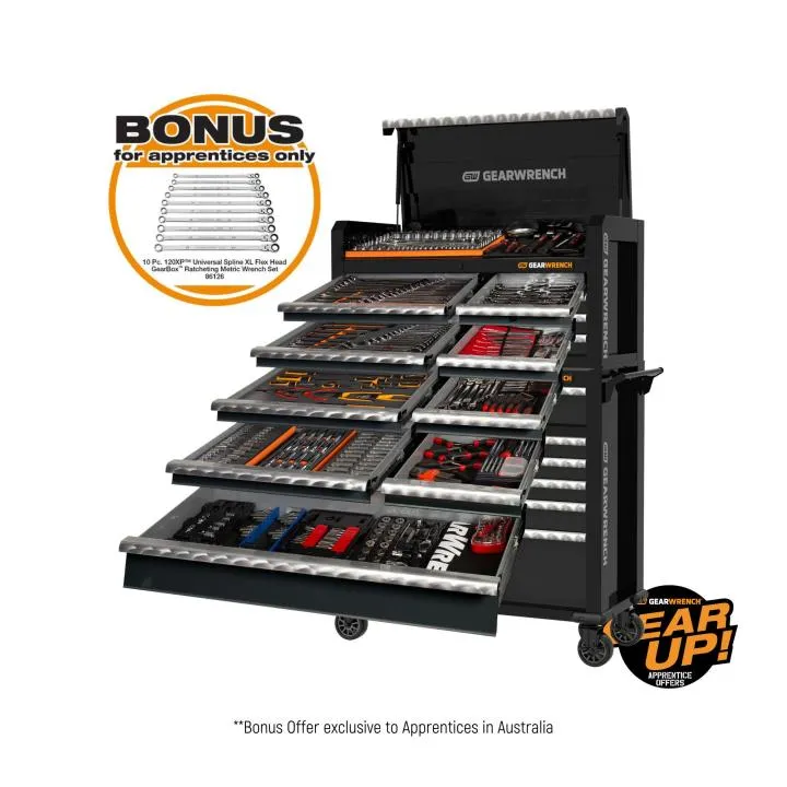 Gearwrench 77020 542 Piece Combination Tool Kit   43" Chest & Trolley
