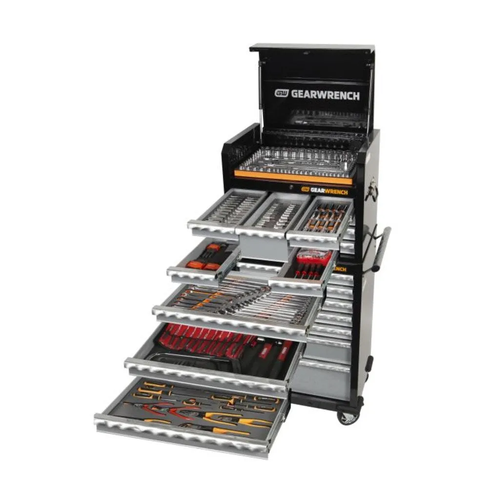 Gearwrench 89915 326 Piece Metric & SAE 14 Drawer 26" Roller Cabinet & Tool Chest Combo Kit