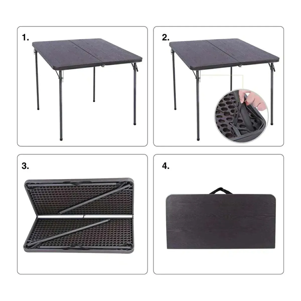 Lightweight Portable Square Card Table with Folding Legs