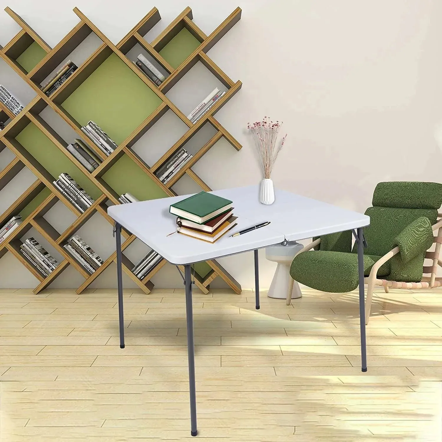 Lightweight Portable Square Card Table with Folding Legs