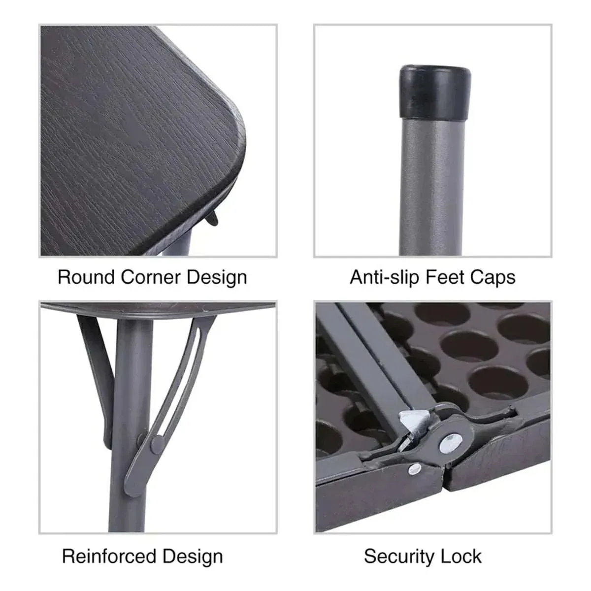 Lightweight Portable Square Card Table with Folding Legs