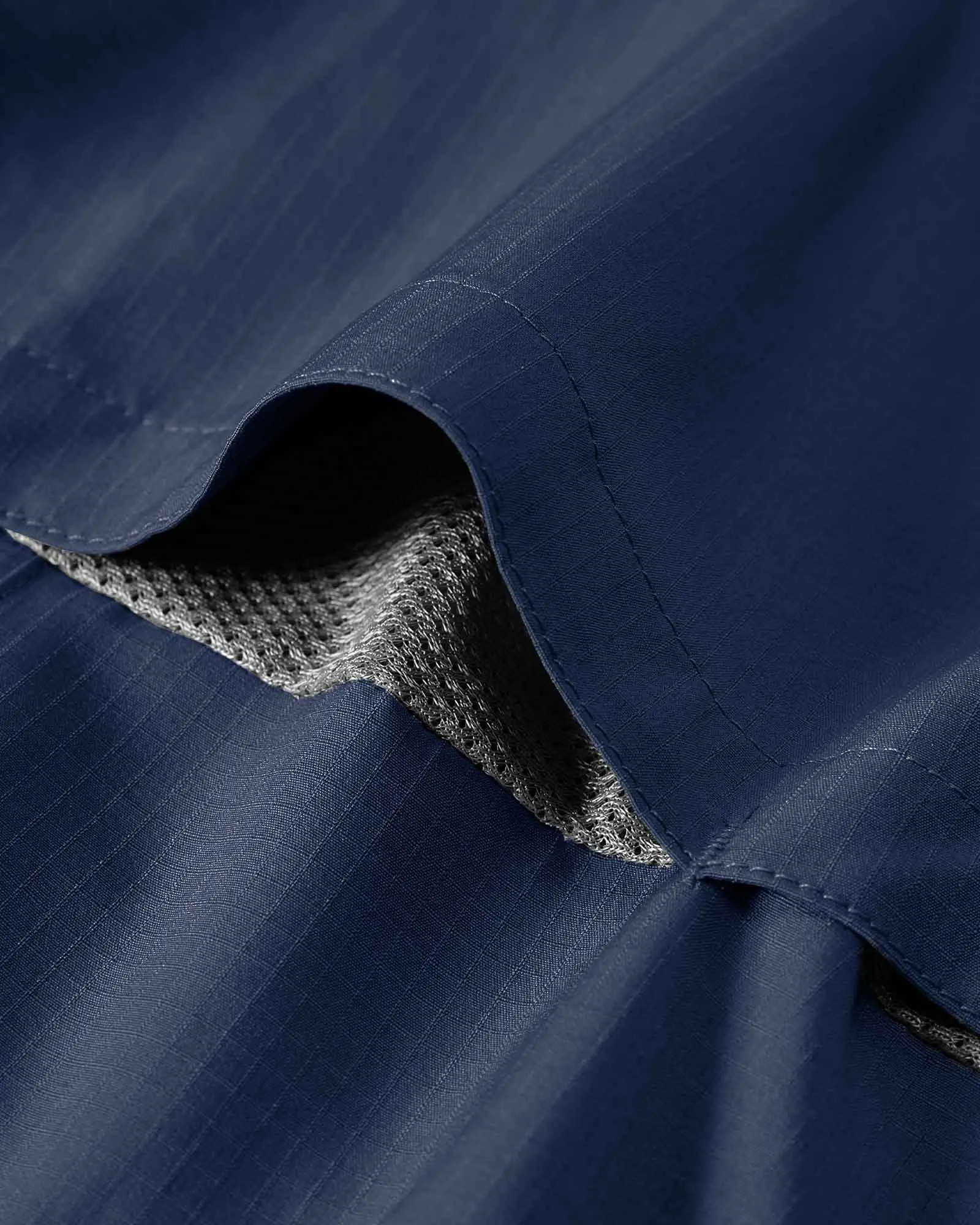 Men's 2 Zip Pockets UPF 50  Breathable Mesh Lined Vents Adjustable Sleeve Shirt