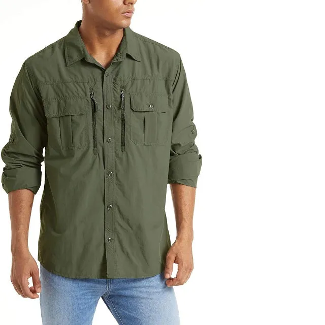 Men's Long Sleeve Hiking Button Shirts