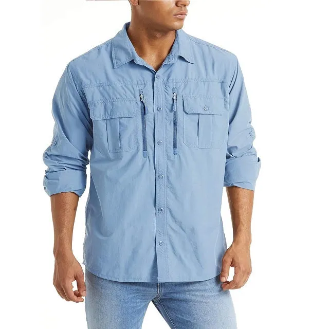 Men's Long Sleeve Hiking Button Shirts