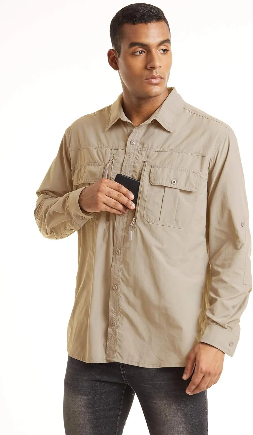 Men's Long Sleeve Hiking Button Shirts