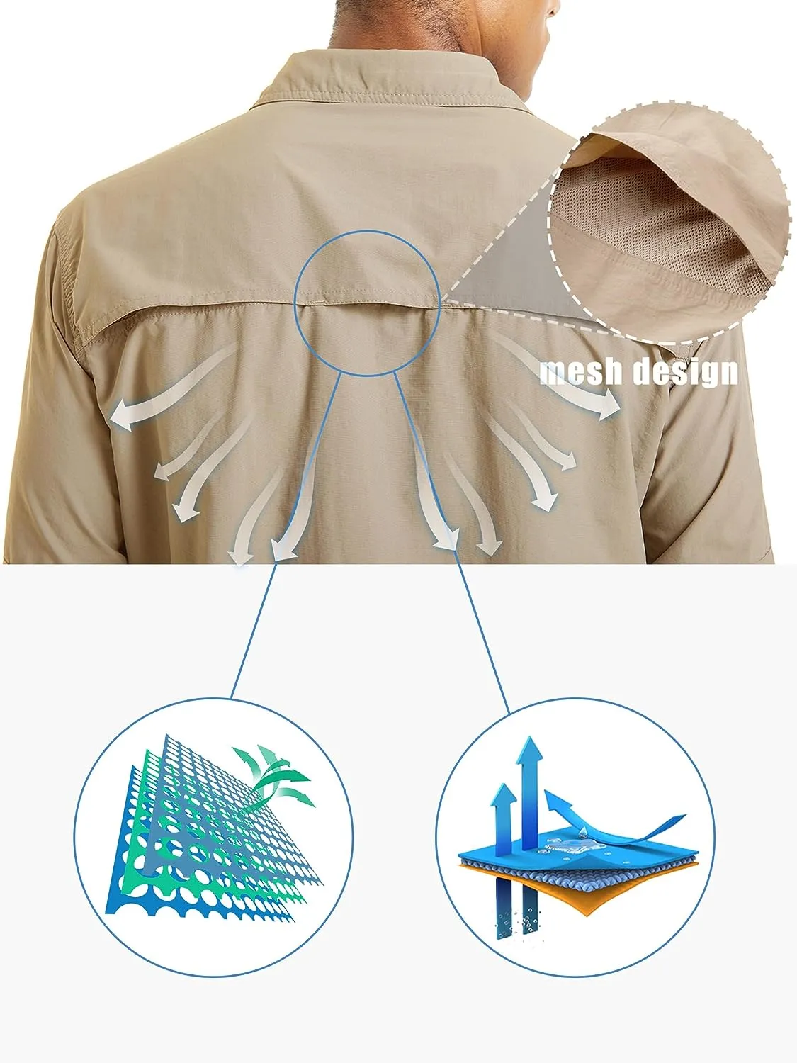 Men's Long Sleeve Hiking Button Shirts
