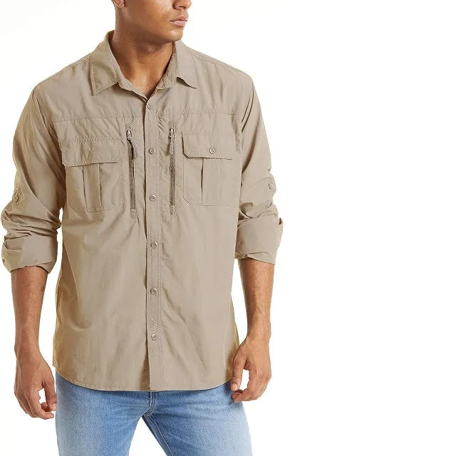 Men's Long Sleeve Hiking Button Shirts