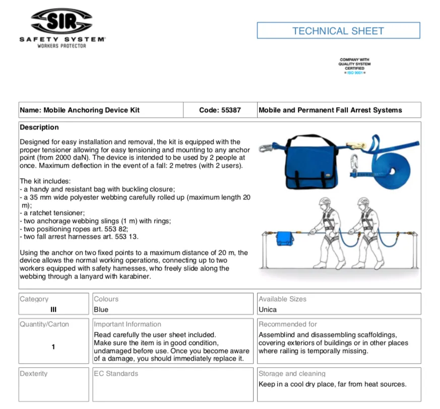 MOBILE ANCHORING DEVICE KIT
