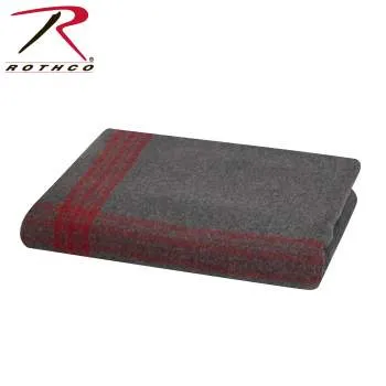Navy With Gold Stripe Wool Blanket