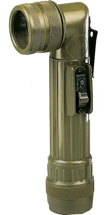 Olive Drab - GI Military Style C-Cell Anglehead Flashlight