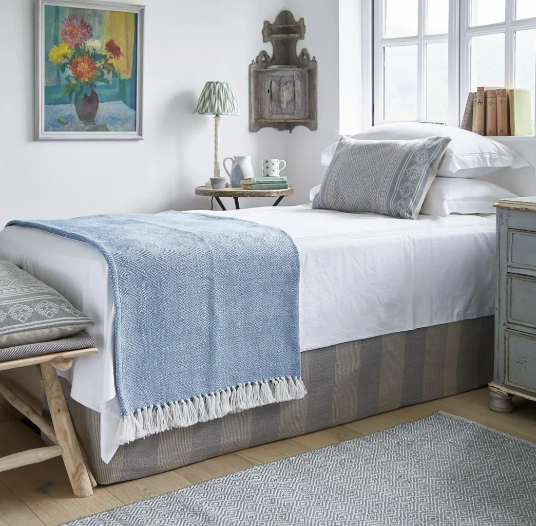 Oxford Stripe Lavender Blanket