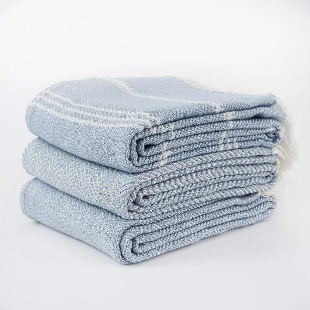 Oxford Stripe Lavender Blanket