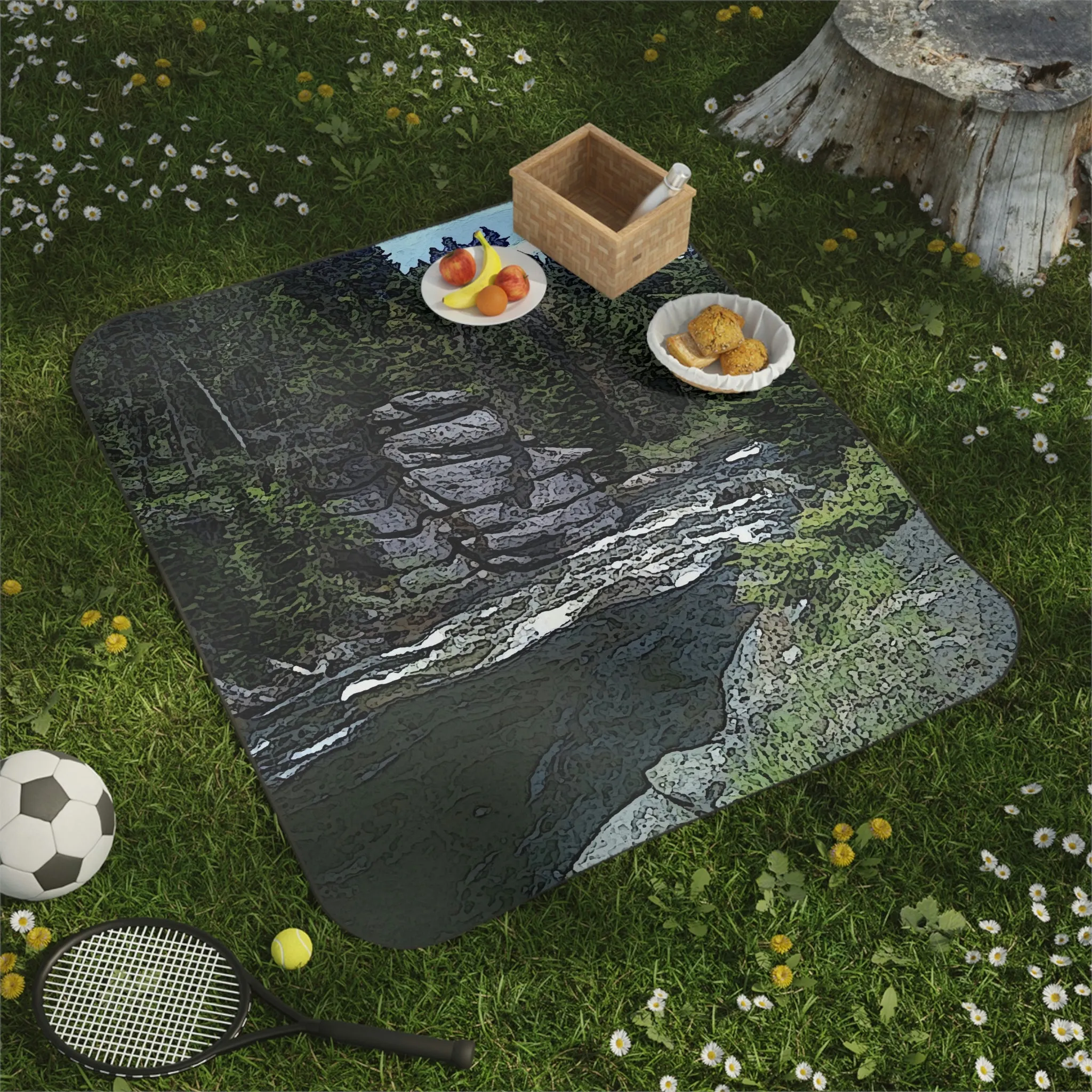 Picnic Blanket ..."I Am Innocent" ... Tricky-Dick Immortalized ... Nixon Rock: Along The River ... Central Idaho, Summer 2020 ... Original Works ...