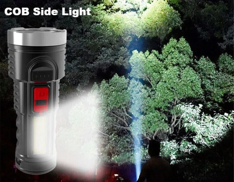 SMAXPro™ 2pk LED Tactical Rechargeable Flashlights: COB, Super Bright, Zoomable, Waterproof