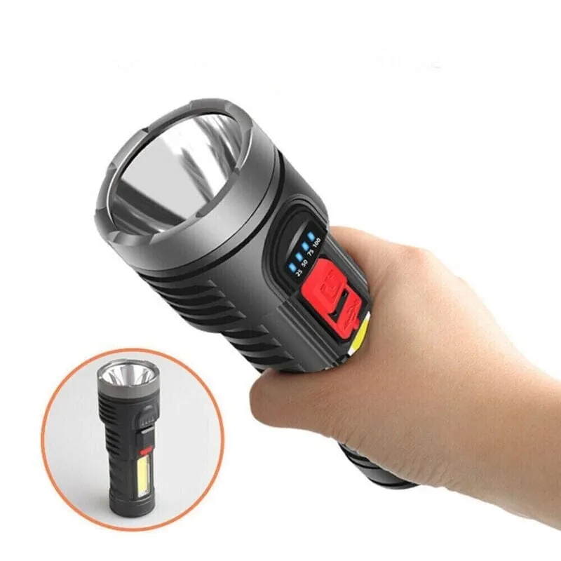 SMAXPro™ 2pk LED Tactical Rechargeable Flashlights: COB, Super Bright, Zoomable, Waterproof