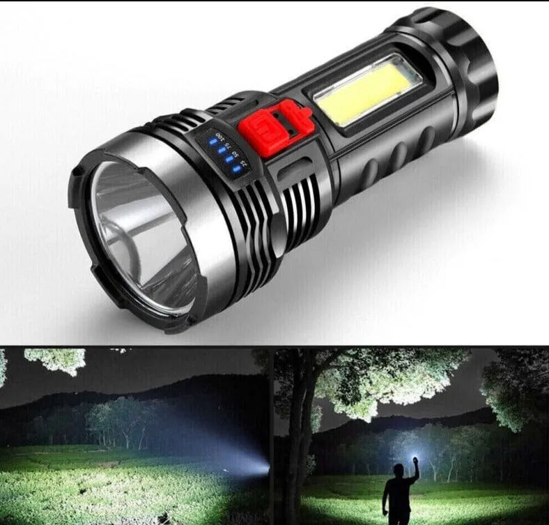 SMAXPro™ 2pk LED Tactical Rechargeable Flashlights: COB, Super Bright, Zoomable, Waterproof
