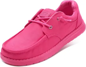 STQ Women's Lace up LoafersOrthopedic Comfotable Ultralight Boat Casual Shoes with Arth Support