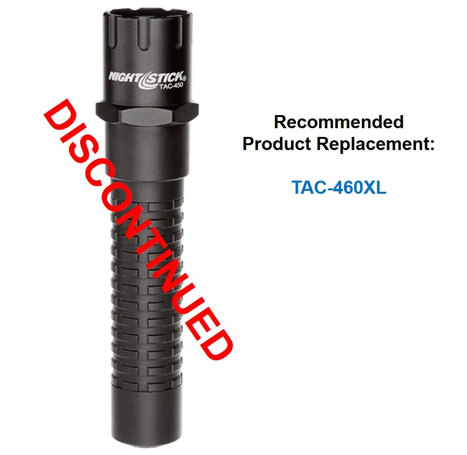 TAC-450BDC: Metal Tactical Flashlight - Rechargeable (no AC power supply)