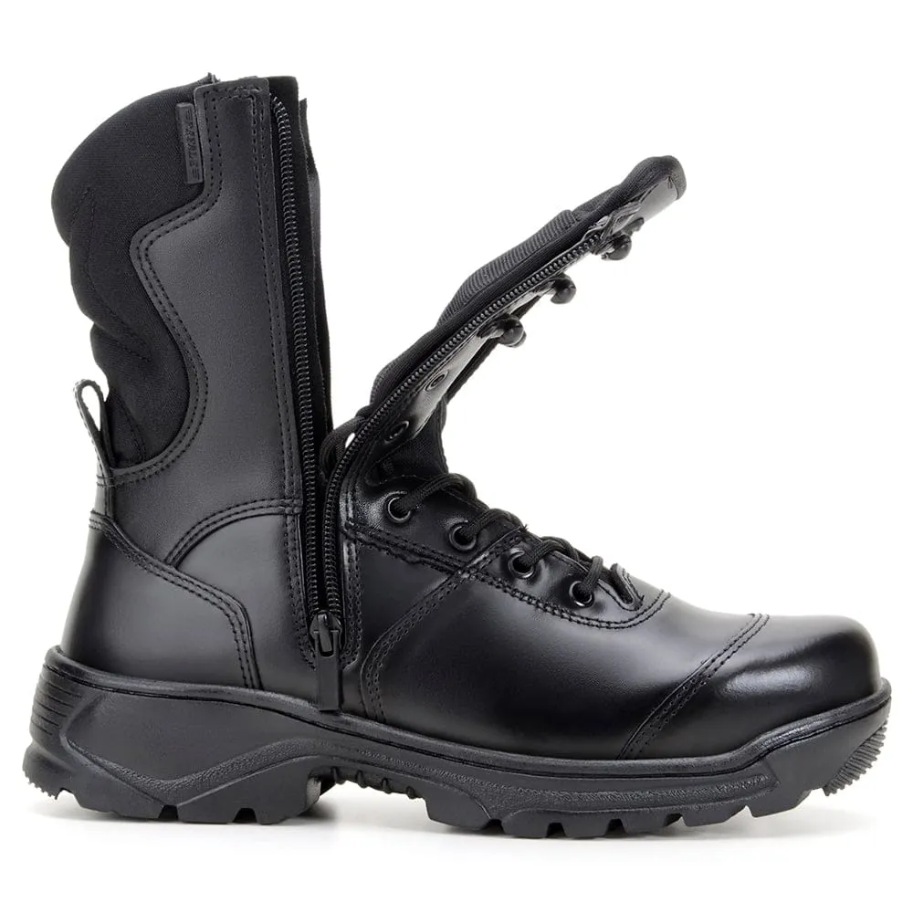 Tactical Boots Sniper Black Leather Lace Zipper