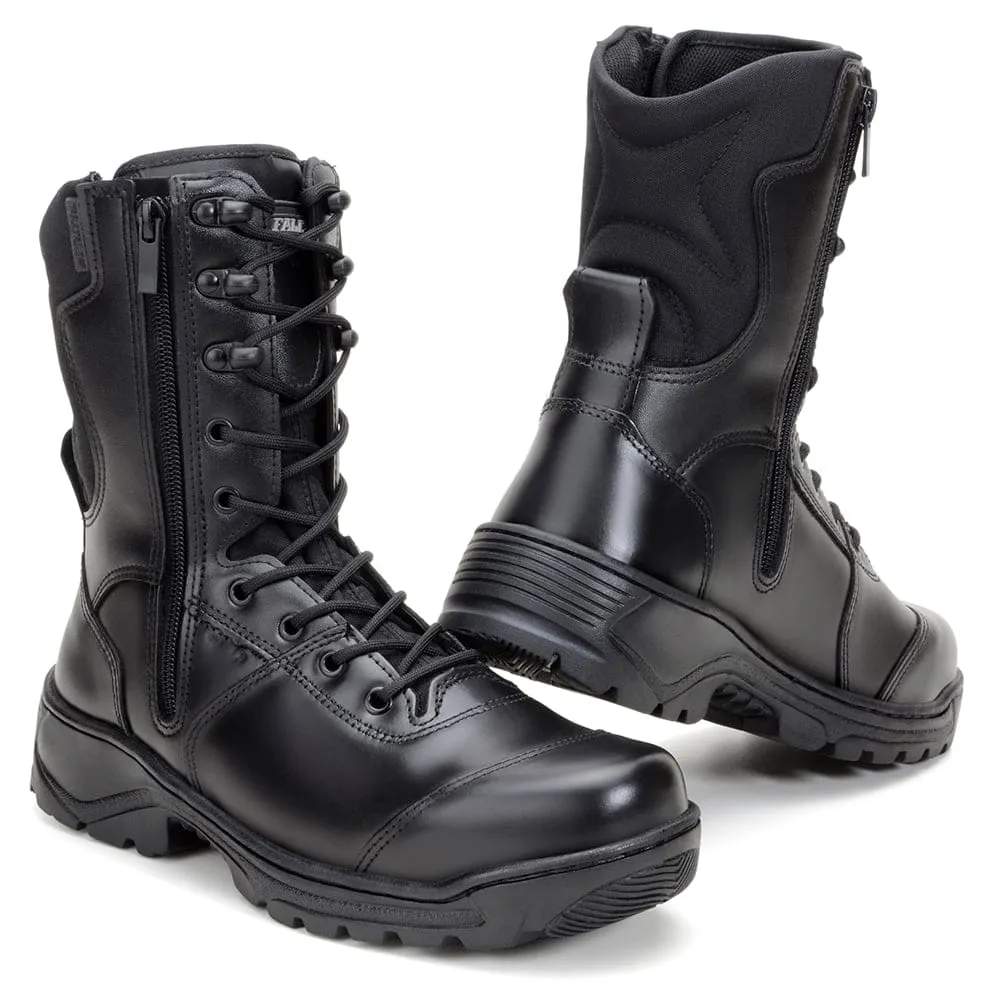 Tactical Boots Sniper Black Leather Lace Zipper