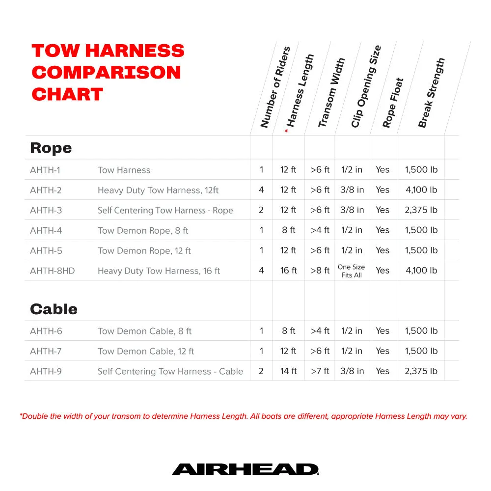 Tow Demon Tow Harness | 1 Rider - 8 ft. & 12 ft. Rope