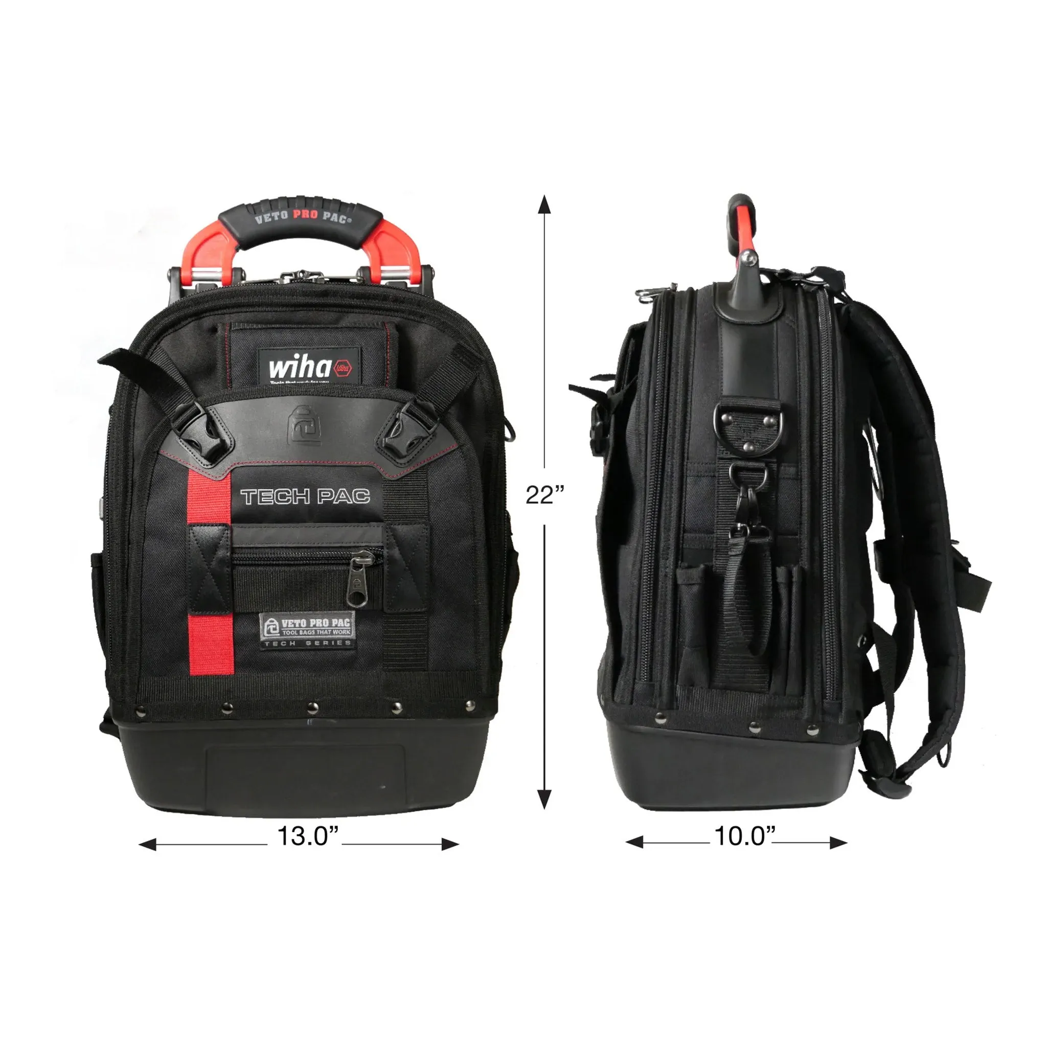 Wiha 91596 30-Piece RedStripe Heavy-Duty Tech Pac Backpack Tool Kit