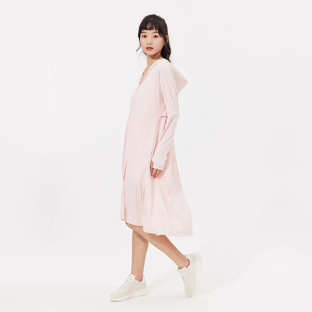 Women's Sun Protection Hoodie Long Sleeve Full Cover Cooling Mid Length Long Trench UPF 50 