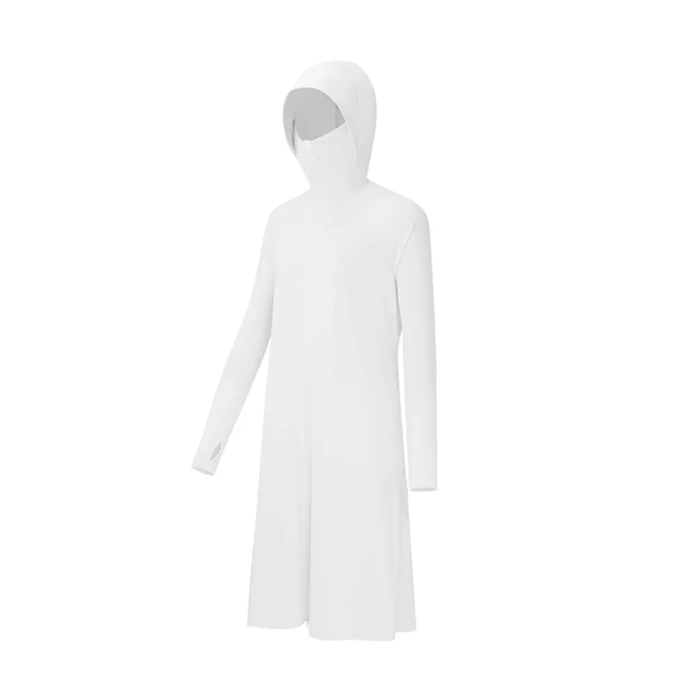 Women's Sun Protection Hoodie Long Sleeve Full Cover Cooling Mid Length Long Trench UPF 50 