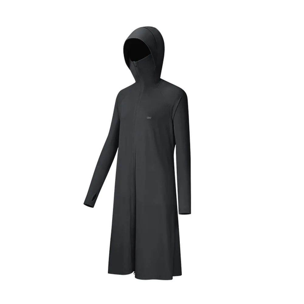 Women's Sun Protection Hoodie Long Sleeve Full Cover Cooling Mid Length Long Trench UPF 50 