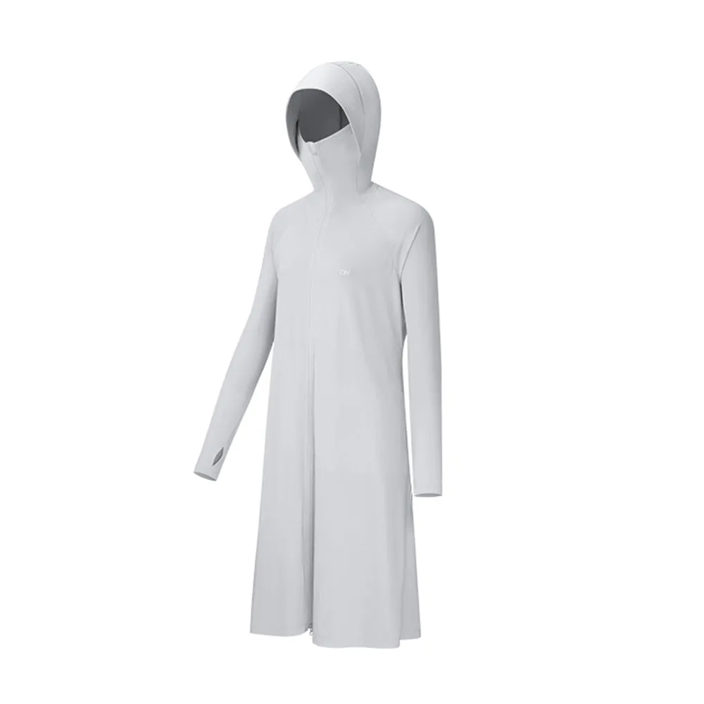 Women's Sun Protection Hoodie Long Sleeve Full Cover Cooling Mid Length Long Trench UPF 50 