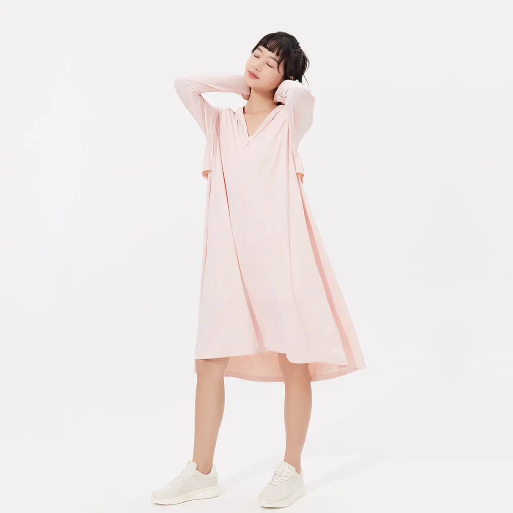 Women's Sun Protection Hoodie Long Sleeve Full Cover Cooling Mid Length Long Trench UPF 50 