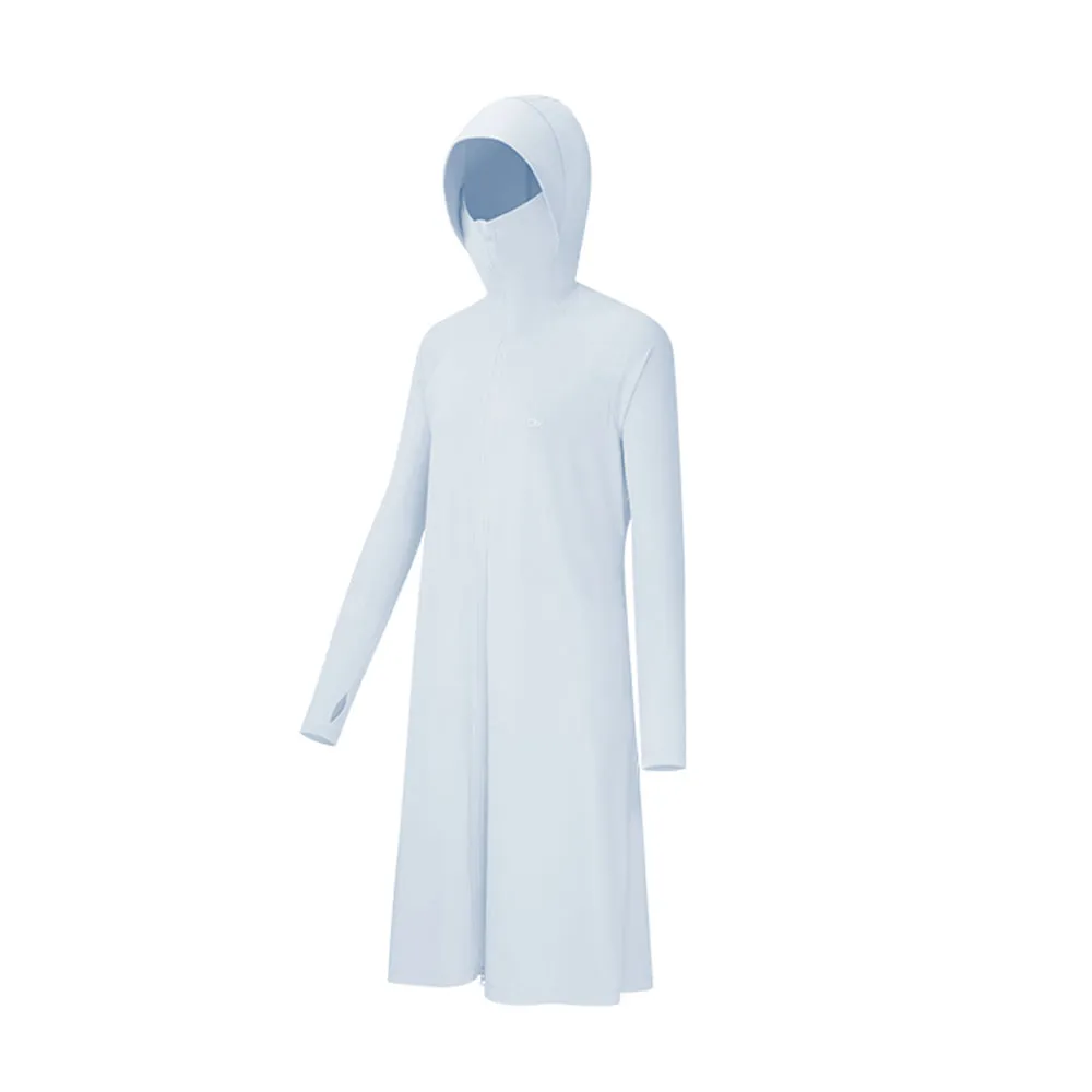 Women's Sun Protection Hoodie Long Sleeve Full Cover Cooling Mid Length Long Trench UPF 50 