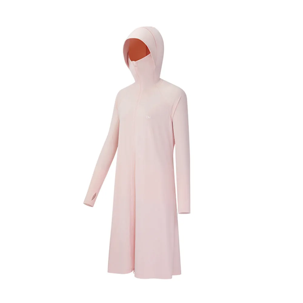 Women's Sun Protection Hoodie Long Sleeve Full Cover Cooling Mid Length Long Trench UPF 50 